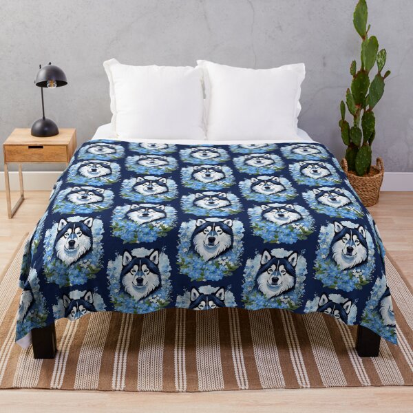 Item preview, Alaskan Malamute And Forget-Me-Nots Wildflowers designed and sold by taiche.