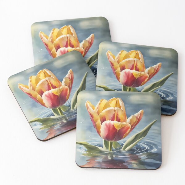 Item preview, Two-Coloured Tulip in Water designed and sold by CalmnessbyChoice.