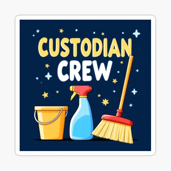 Item preview, Custodian Crew Funny Cleaning Team T-Shirt designed and sold by Prakapun.