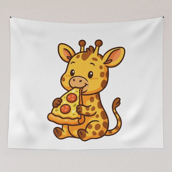 Item preview, Cute Giraffe Eating Pizza designed and sold by k3rstman1.