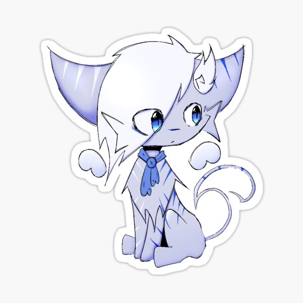 preppy cat angel sitting Sticker