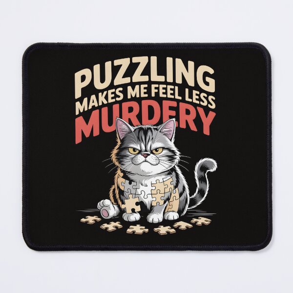 Item preview, Puzzling Makes Me Feel Less Murdery – Puzzle Cat Disassembled Shirt designed and sold by Slavicsoul.