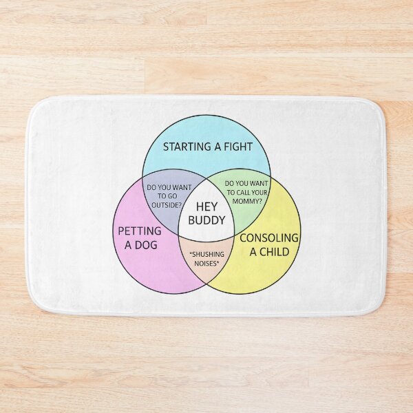 Item preview, Funny Venn Diagram – “Hey Buddy” Chart for Fights, Dogs, and Kids designed and sold by Shoot-The-Moon.