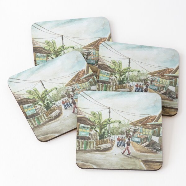 Item preview, Landscapee Watercolor Painting - Morning Stroll in the Village designed and sold by dellanaradika.