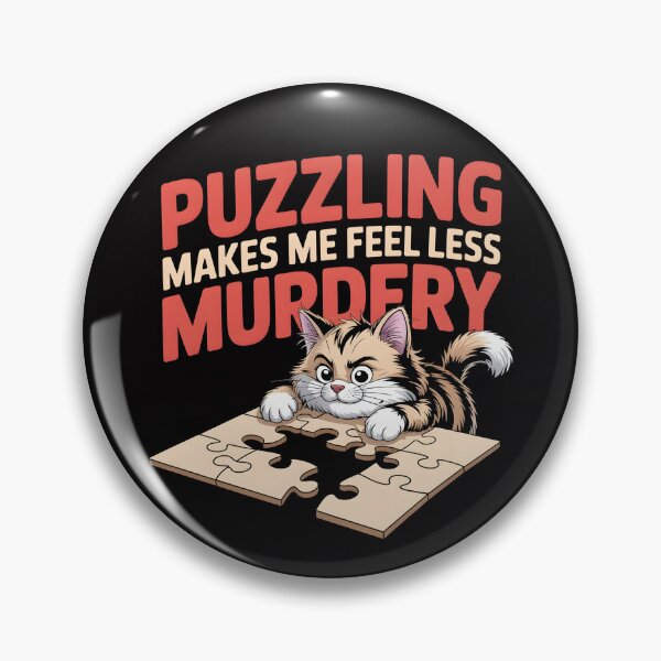 Item preview, Puzzling Makes Me Feel Less Murdery – Killer Cat Puzzle Shirt designed and sold by Slavicsoul.