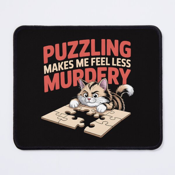 Item preview, Puzzling Makes Me Feel Less Murdery – Killer Cat Puzzle Shirt designed and sold by Slavicsoul.