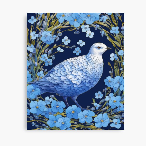 Item preview, Willow Ptarmigan And Forget-Me-Nots designed and sold by taiche.