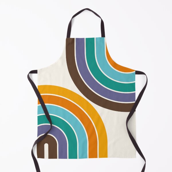 Item preview, Midcentury Modern Geometric Rainbow C15 in Retro Gold Teal Brown Purple designed and sold by nineFlorals.