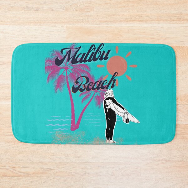 Item preview, Vintage Malibu Beach Surfer Art Print designed and sold by Artistikvibes.
