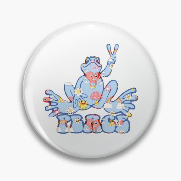 Item preview, Light blue Peace Frog with clouds and rainbows designed and sold by natnat7w.