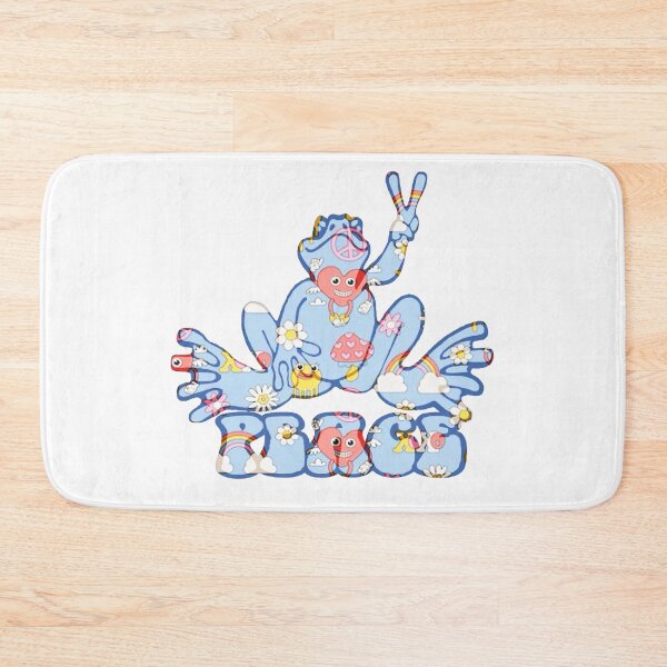Item preview, Light blue Peace Frog with clouds and rainbows designed and sold by natnat7w.