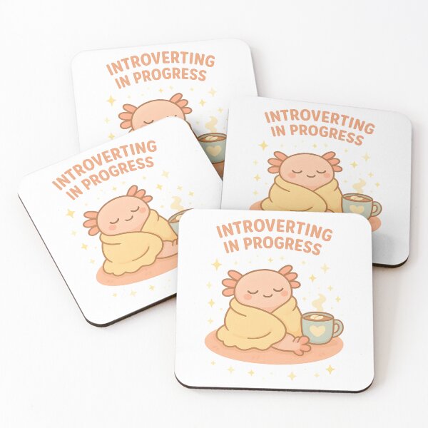 Item preview, Introverting in Progress Cute Axolotl Coffee Lover Design designed and sold by ArtbotsGallery.