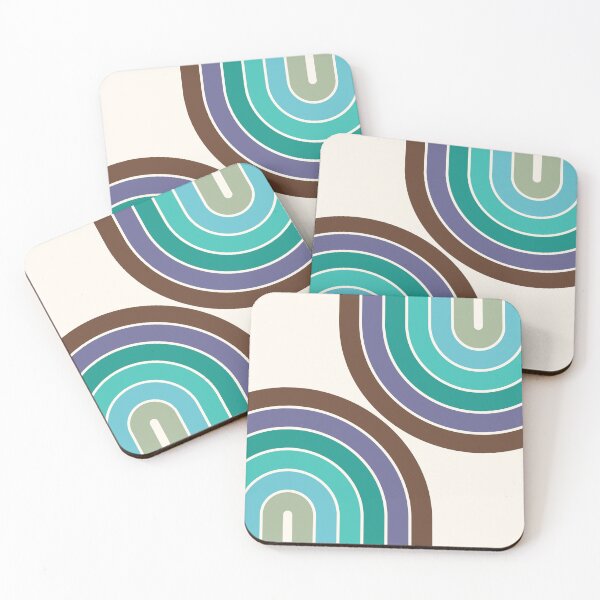 Item preview, Midcentury Modern Geometric Rainbow C13 in Aesthetic Brown Purple Teal Sage designed and sold by nineFlorals.