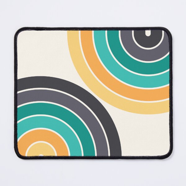 Item preview, Midcentury Modern Geometric Rainbow C10 in Aesthetic Teal Grey Gold designed and sold by nineFlorals.