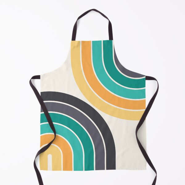 Item preview, Midcentury Modern Geometric Rainbow C10 in Aesthetic Teal Grey Gold designed and sold by nineFlorals.