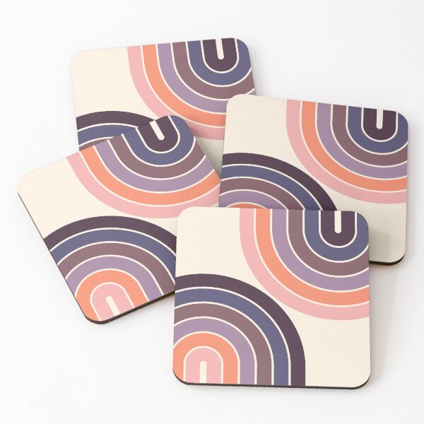 Item preview, Midcentury Modern Geometric Rainbow C7 in Aesthetic Sunset Vibes Purple Orange Pink designed and sold by nineFlorals.