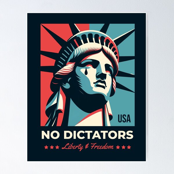 Item preview, No Dictators in the USA Lady Liberty Cries for Freedom Political Protest Art designed and sold by darkskydelights.