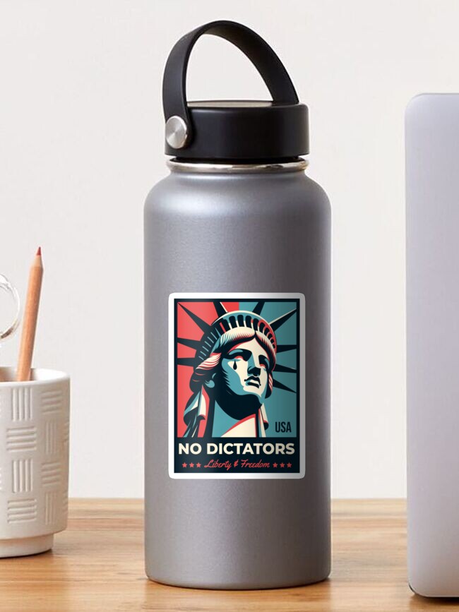 Thumbnail 1 von 3, Sticker, Keine Diktatoren in den USA Lady Liberty schreit nach Freiheit Politische Protestkunst designt und verkauft von darkskydelights.