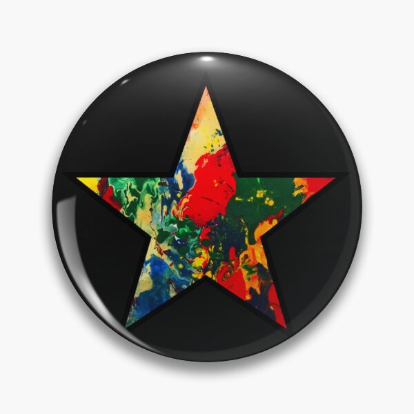 Item preview, Pop Art rainbow colour marbled Five Point - pentagram Star  designed and sold by Kludoman.