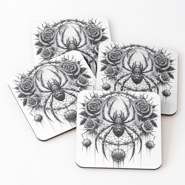 Item preview, gothic spider in a web of roses designed and sold by LoneAngel.