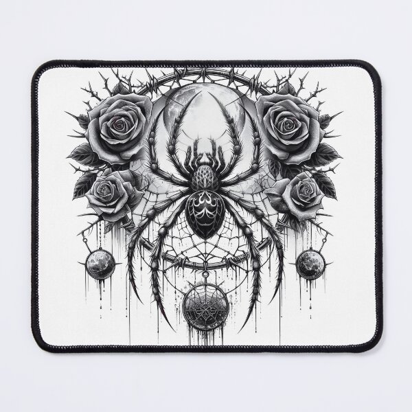 Item preview, gothic spider in a web of roses designed and sold by LoneAngel.