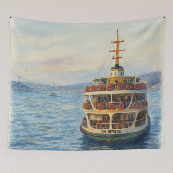 Aperçu de l'œuvre Le silence du dernier ferry - Istanbul, Turquie créée et vendue par PixelPastoral.