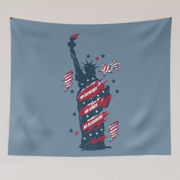 Item preview, No Dictators No Kings No Oligarchs Statue of Liberty Political Protest Art designed and sold by darkskydelights.