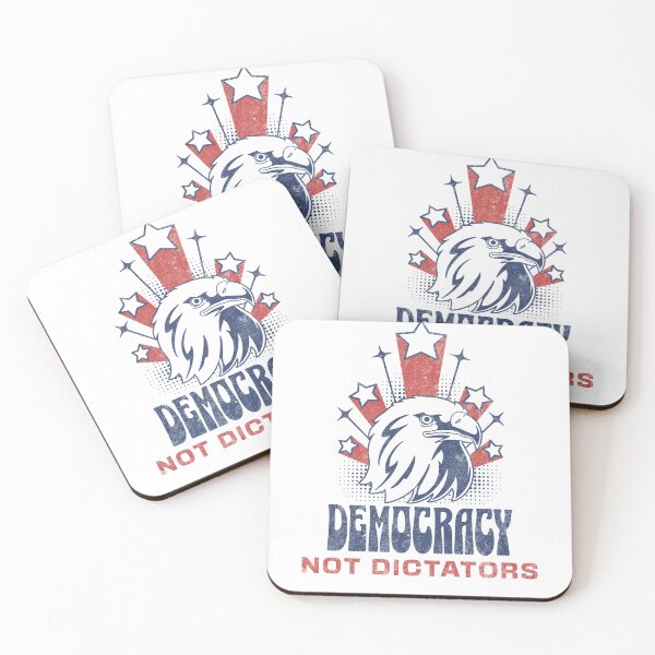 Item preview, Democracy Not Dictators American Eagle Political Protest Art designed and sold by darkskydelights.