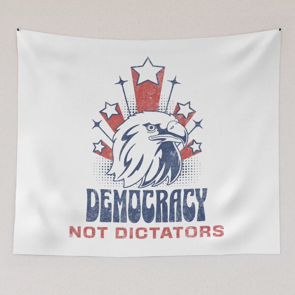Item preview, Democracy Not Dictators American Eagle Political Protest Art designed and sold by darkskydelights.