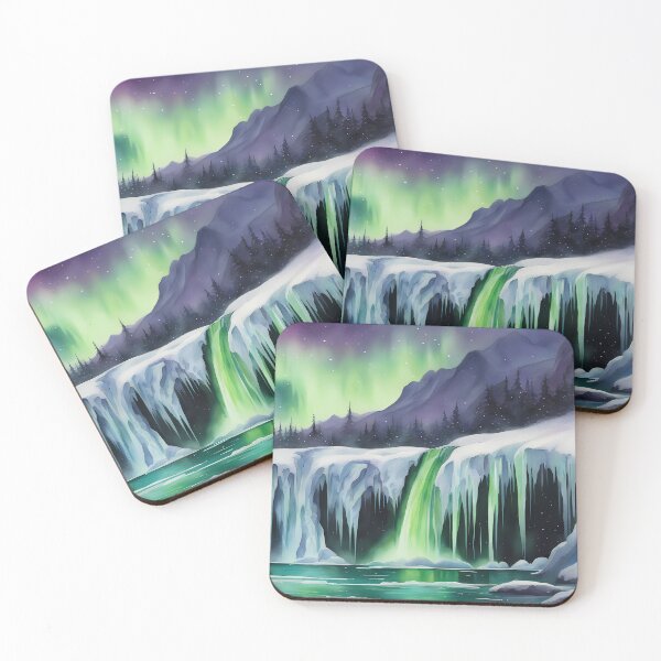 Item preview, Two Waterfalls with Aurora designed and sold by CalmnessbyChoice.