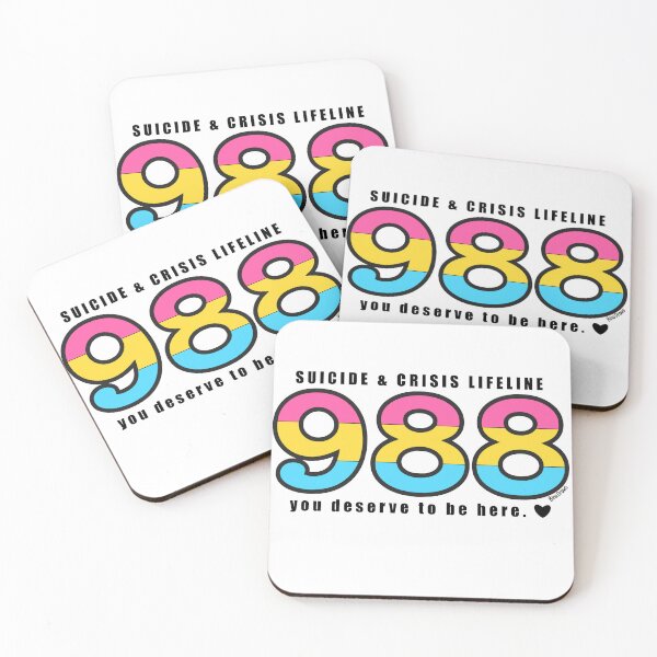 Item preview, Pansexual Pride Flag 988 Number designed and sold by BinaDraws.