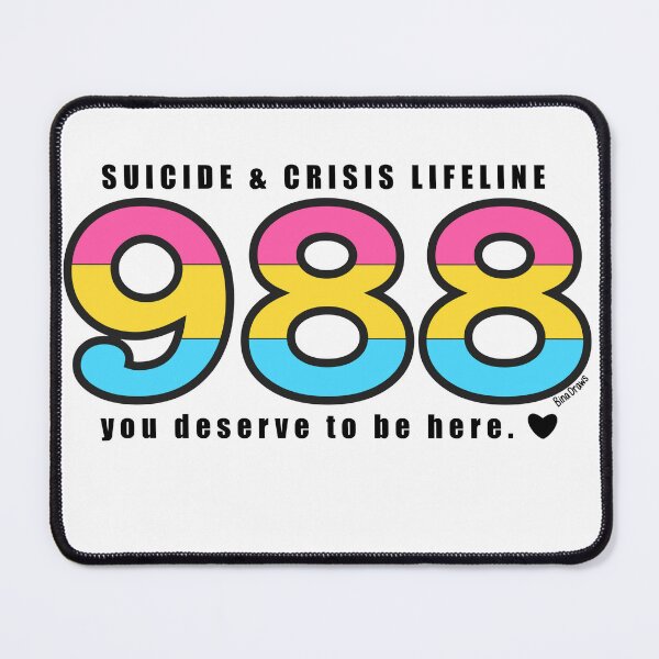 Item preview, Pansexual Pride Flag 988 Number designed and sold by BinaDraws.