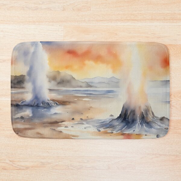 Item preview, Two Natural Geysers by Lake designed and sold by CalmnessbyChoice.