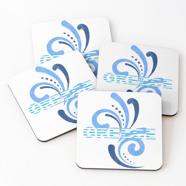 Item preview, GREECE – Blue Abstract Modern Design designed and sold by Olive&Om.