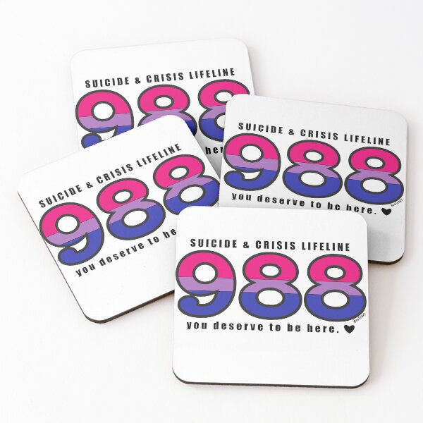 Item preview, Bisexual Pride Flag 988 Number designed and sold by BinaDraws.