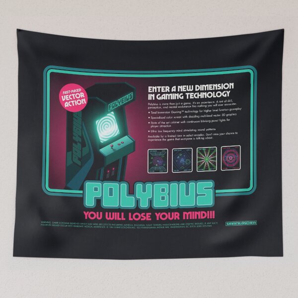 Item preview, Polybius Arcade Game Ad Dark designed and sold by VoodooCircus.