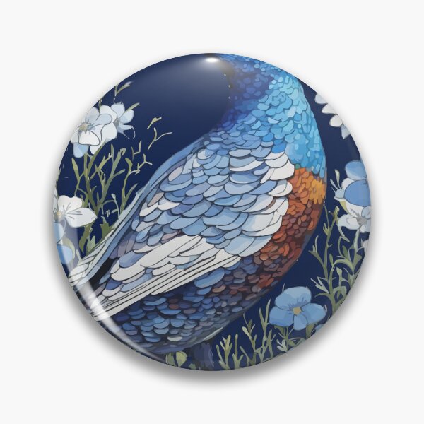 Item preview, Willow Ptarmigan Grouse And Forget-Me-Nots designed and sold by taiche.