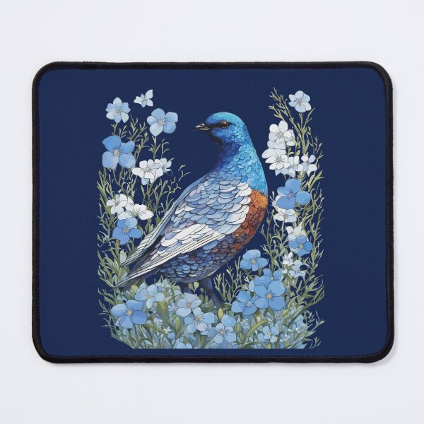 Item preview, Willow Ptarmigan Grouse And Forget-Me-Nots designed and sold by taiche.