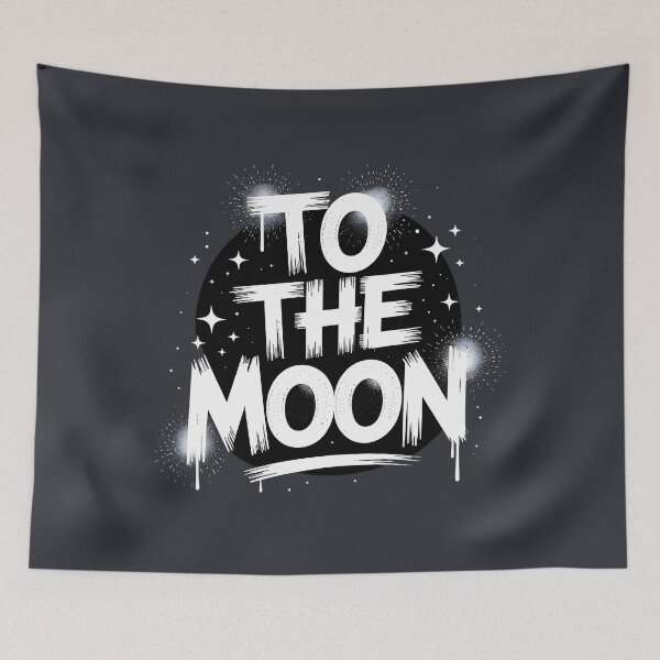 Item preview, To The Moon Black And White Street Art designed and sold by SurrealArtSzysz.