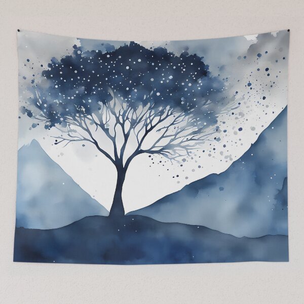 Item preview, Blue Silhouette Tree designed and sold by CalmnessbyChoice.