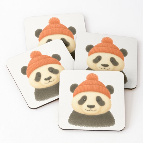 Item preview, Panda in Red Knit Beanie designed and sold by Patternicity.