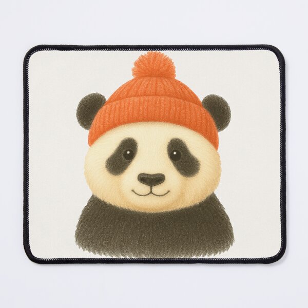 Item preview, Panda in Red Knit Beanie designed and sold by Patternicity.