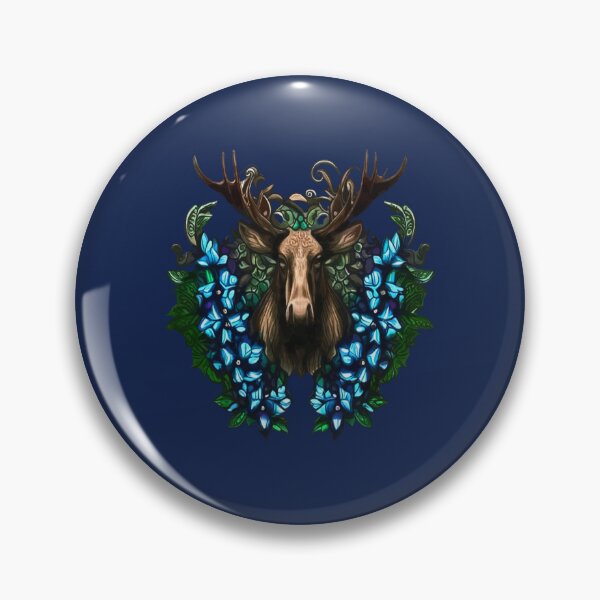 Item preview, Alaska A Moose Head With Antlers And Flowers Tattoo Art designed and sold by taiche.