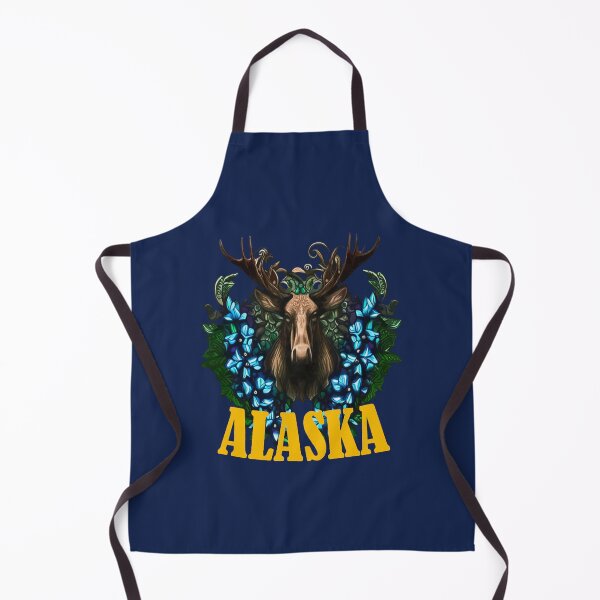 Item preview, Alaska Moose And Alpine Myosotis Flowers designed and sold by taiche.