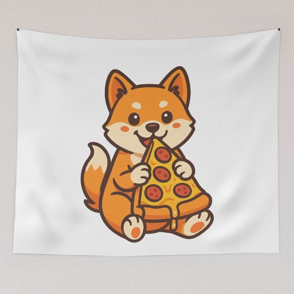 Item preview, Cute Shiba Inu Eating Pizza designed and sold by k3rstman1.