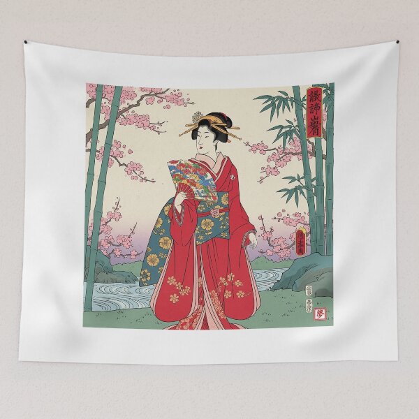Item preview, Elegant Spring Melody: Beauty in Bamboo Grove and Cherry Blossoms designed and sold by schwa24jpn.