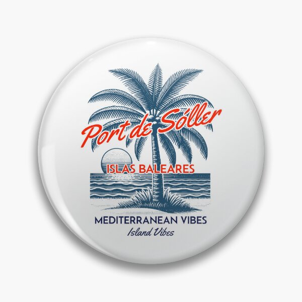 Item preview, Port de Sóller Mallorca – Nostalgic retro design with palm trees for holidays & prints designed and sold by GabbyKI261.