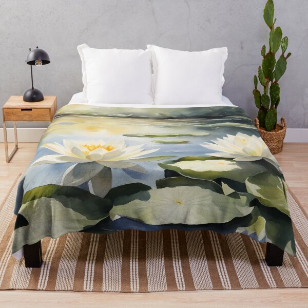 Item preview, White Waterlilies in Natural Pond designed and sold by CalmnessbyChoice.
