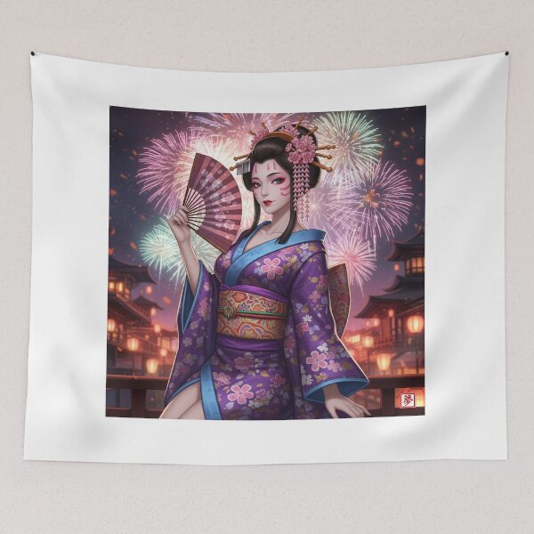 Item preview, Enchanting Summer Festival: Maiko's Figure Reflected in Fireworks designed and sold by schwa24jpn.