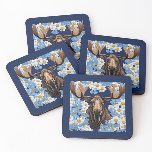 Item preview, Moose And Alaska Forget-Me-Not Flowers designed and sold by taiche.